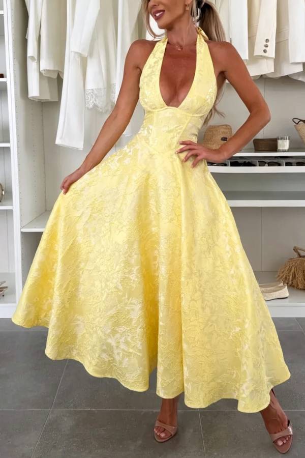 SANJA YELLOW MIDI DRESS