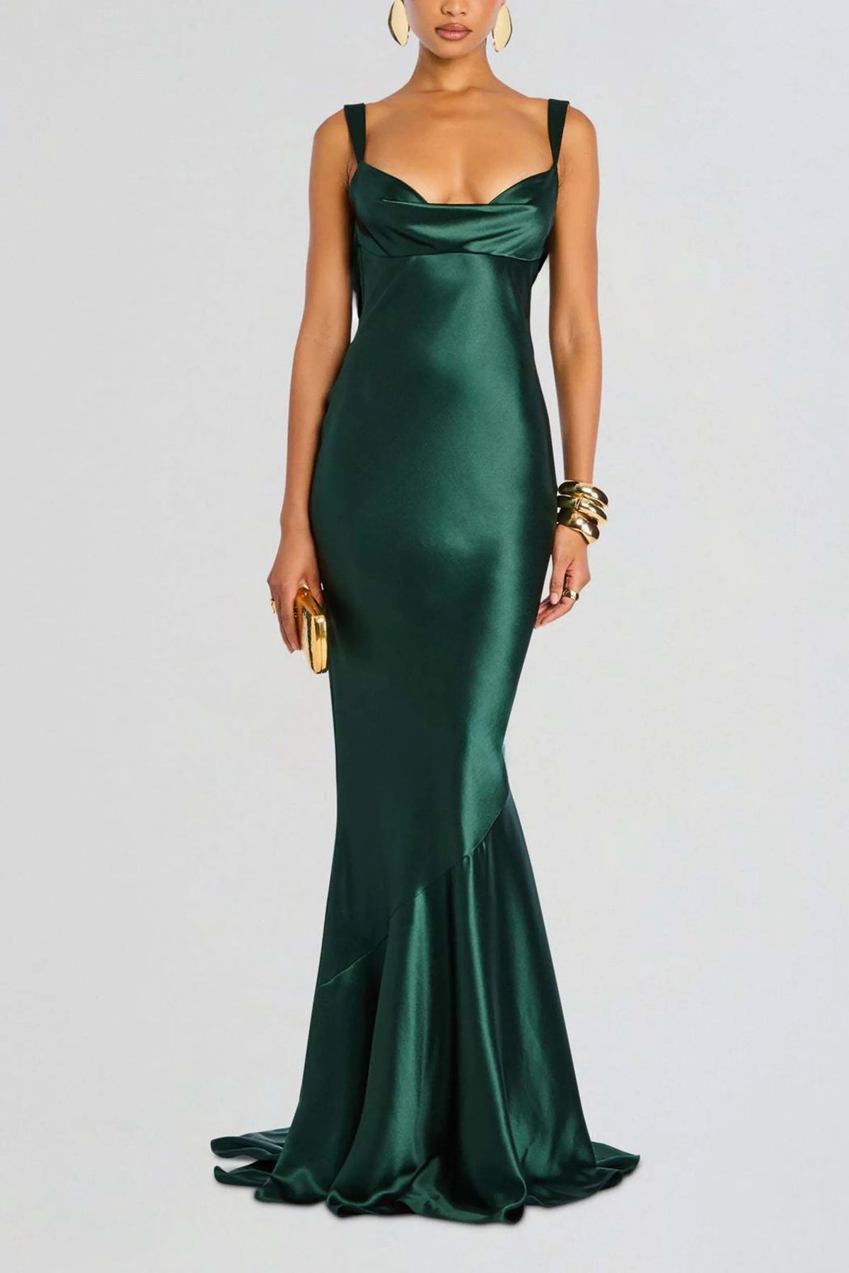 Satin Backless Sexy Wrapping Evening Dress