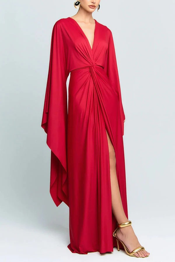 Prestige Plunging Slit Maxi Gown