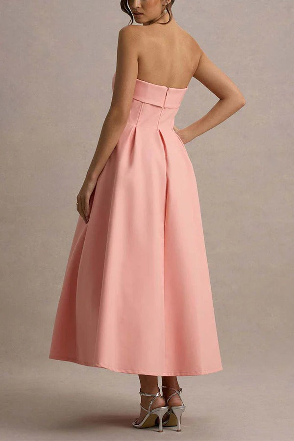 Celine Strapless Midi Dress