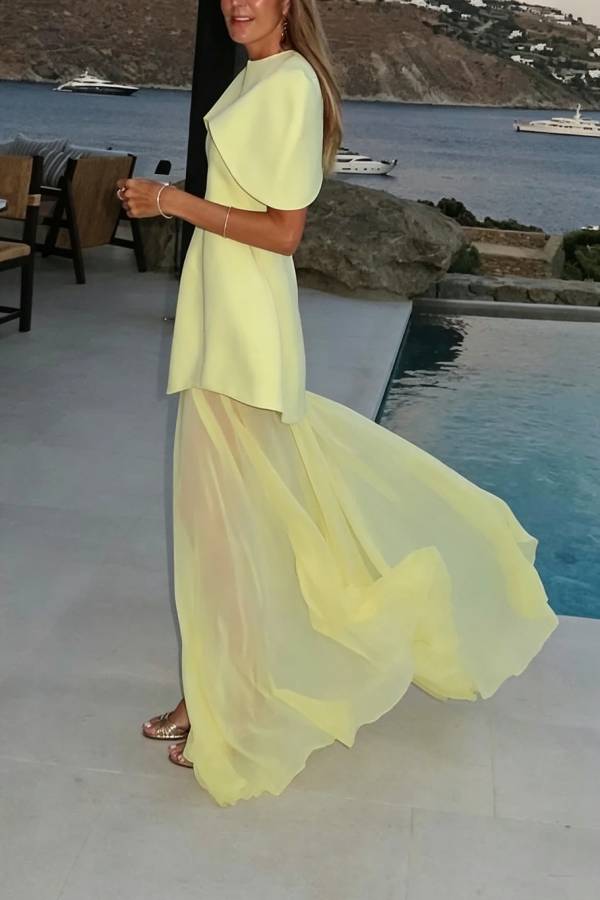 Celeste Capelet Overlay Two-Piece Set