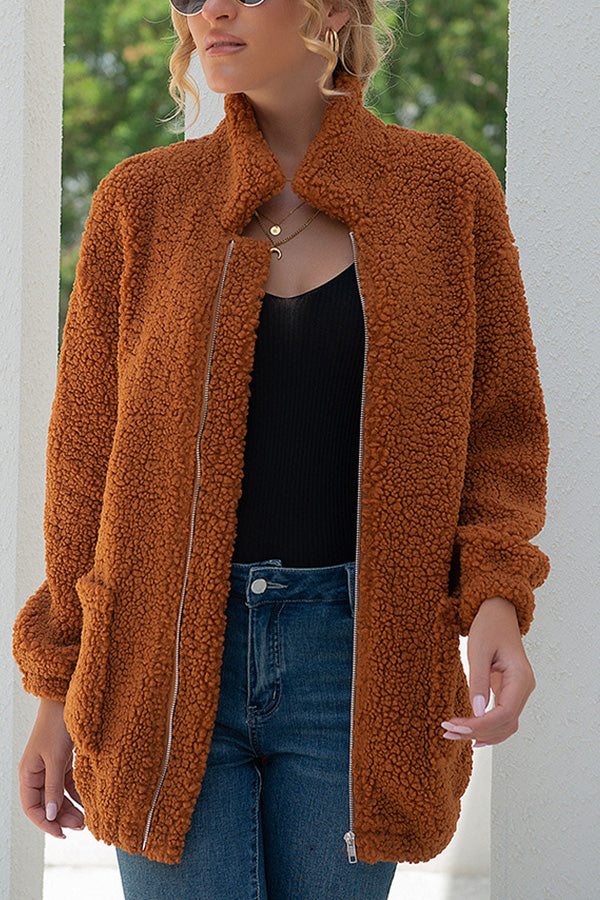 Wear a plush jacket for warmth