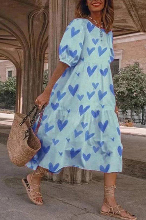 Love Print Bohemian Dress