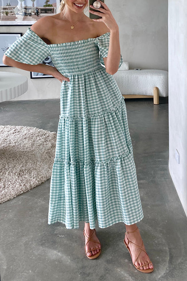 Mom Plaid High Waist Dress
