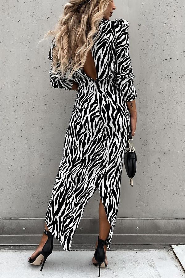 Fashion's Latest Animal Print High Low Dress
