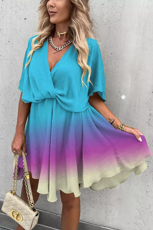 Tie Dye Gradient Print Dress