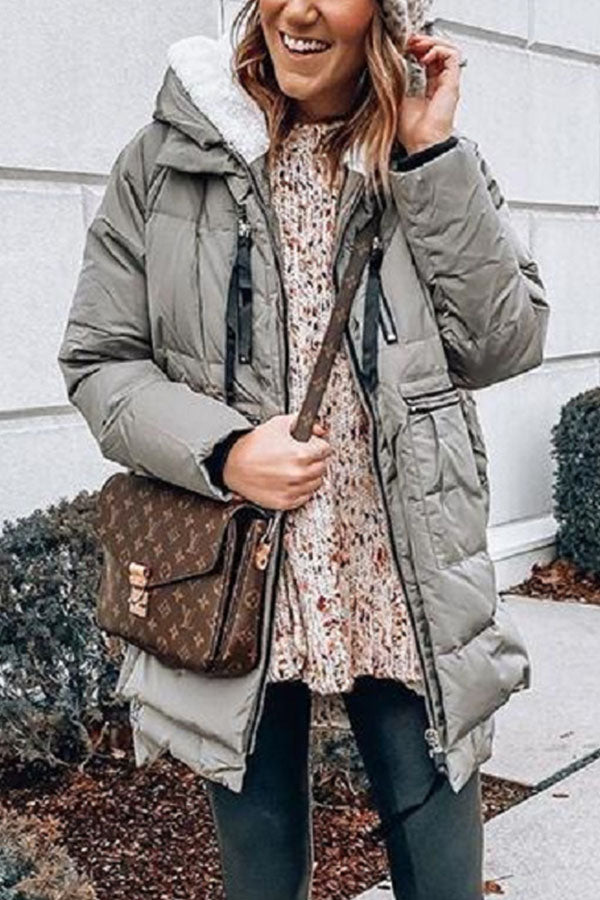 Solid Color Thermal Cotton Jacket