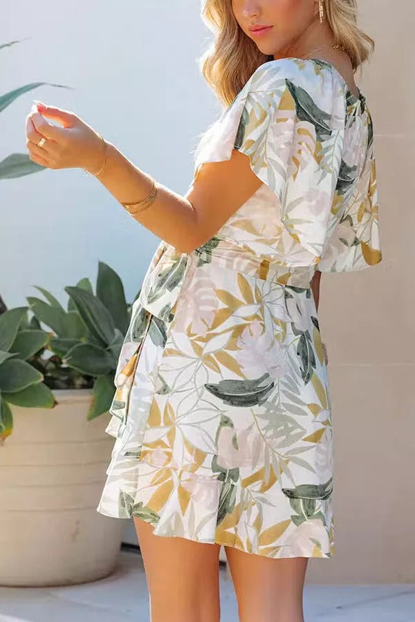 Sahana Floral Ruffle Wrap Dress