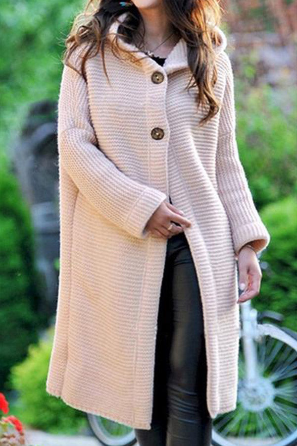 Solid Long Sweater Loose Knitting Cardigan