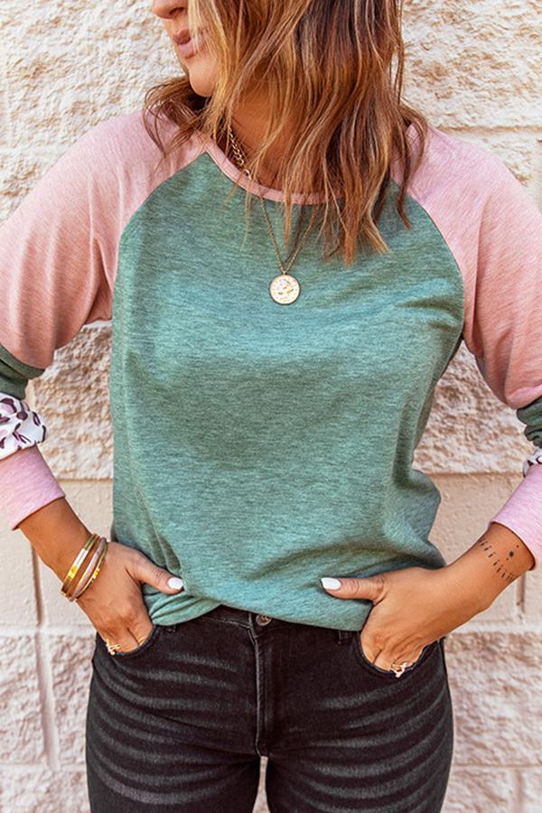 Living My Best Style Leopard Colorblock Tee