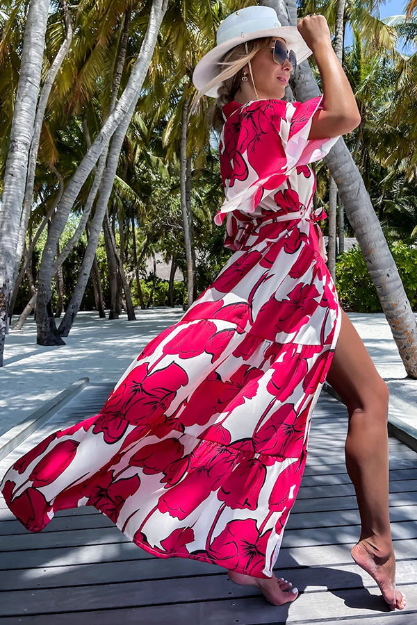 Printed Cute Casual Loose Middle Sleeve Beach Skirt