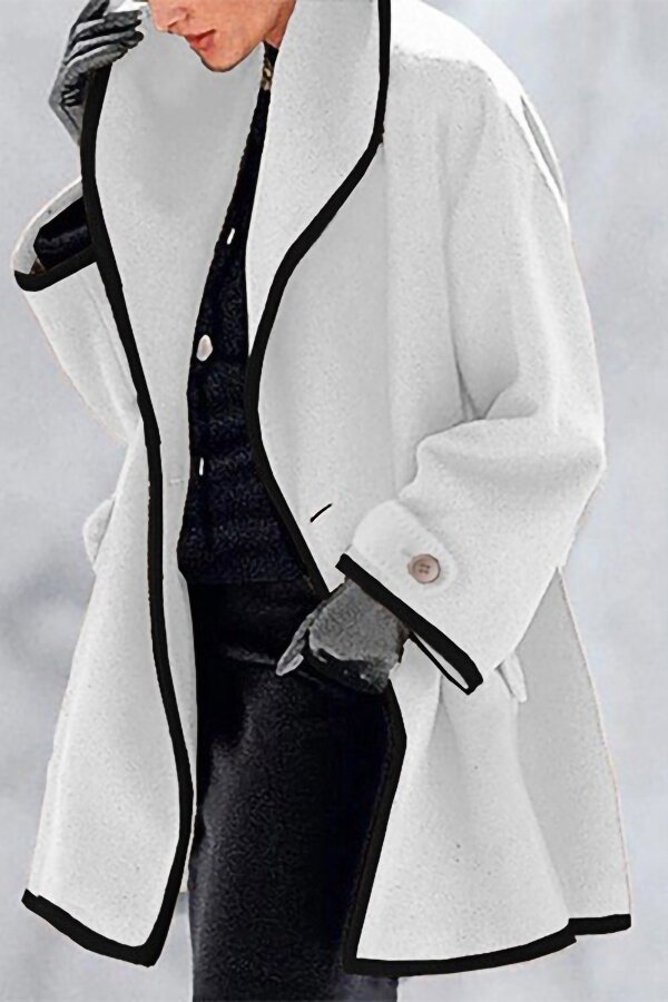 Loose Collar Solid Color Coat