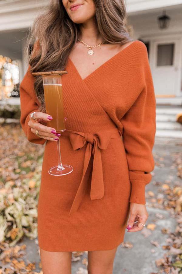 Future Happiness Chelsea Wrap Sweater Dress