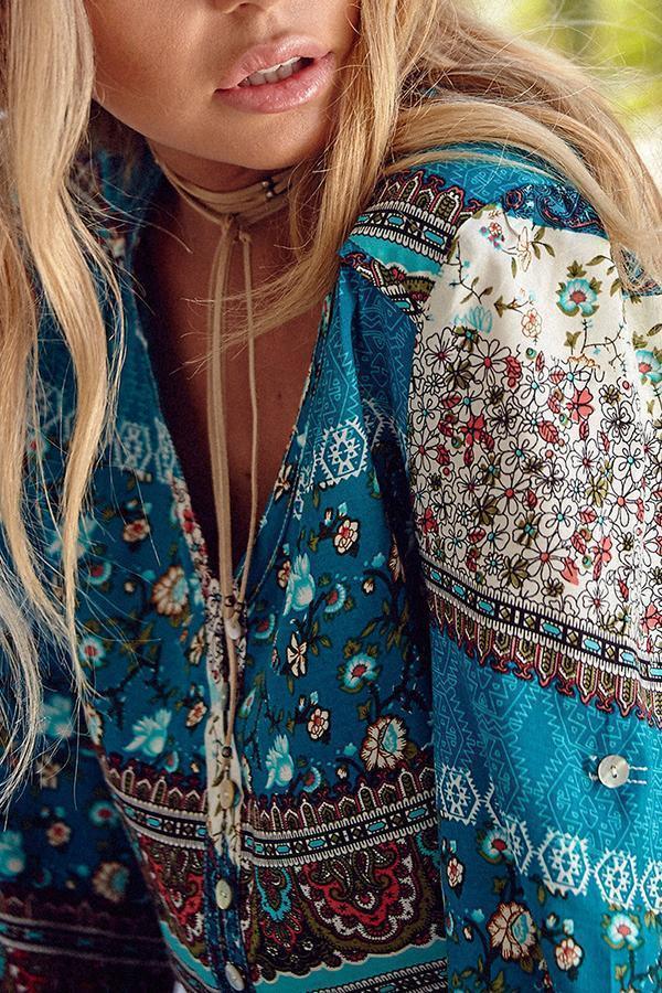 Holiday Ethnic Print Beach Dress