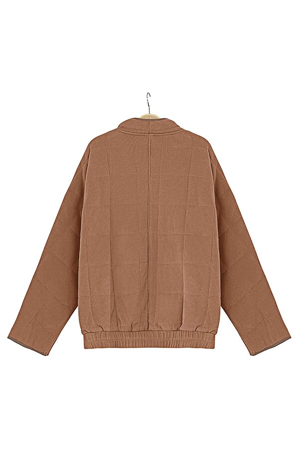 Solid Color Zipper Jacket