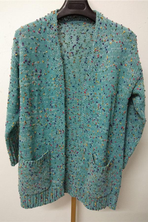 Multicolor Long Sleeve Pocket Cardigan