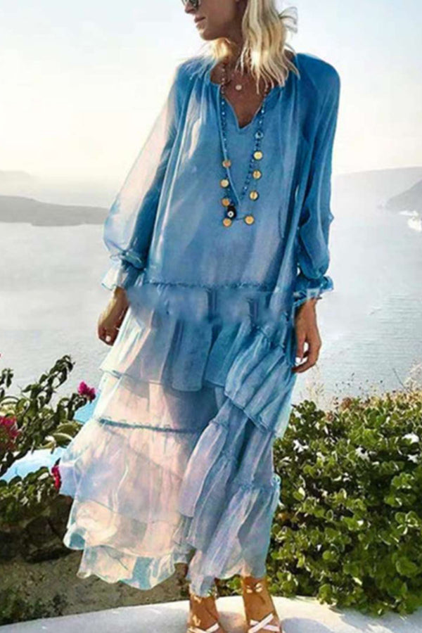Vacation Ruffled Chiffon Dress