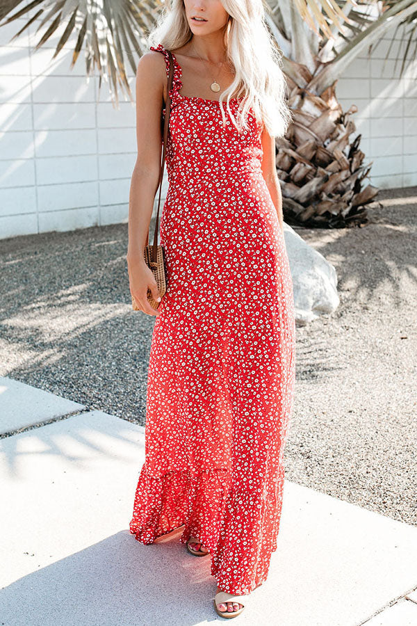 My Fair Lady Little Floral Ruffle Maxi Dress