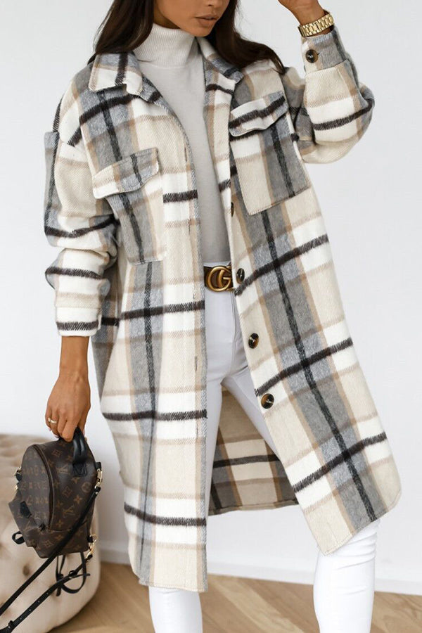 Casual Waist Check Print Jacket