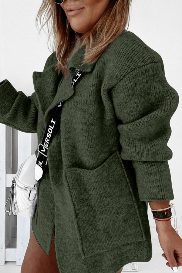 Loose-fit Sweater with Suit Collar