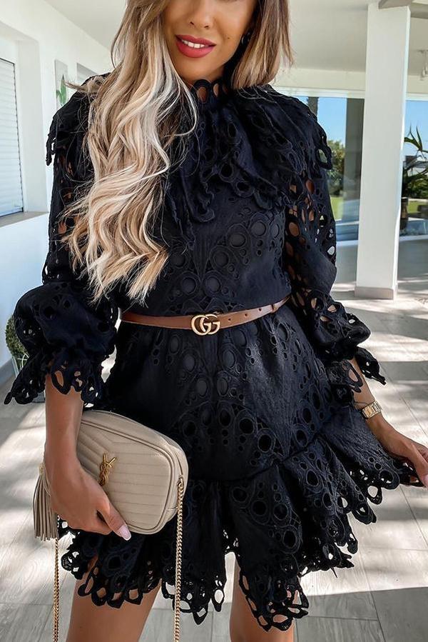 Spotlight Hour Petal Lace Mini Dress
