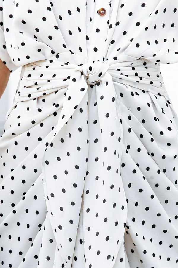 Polka Dot Sleeve Midi Dress