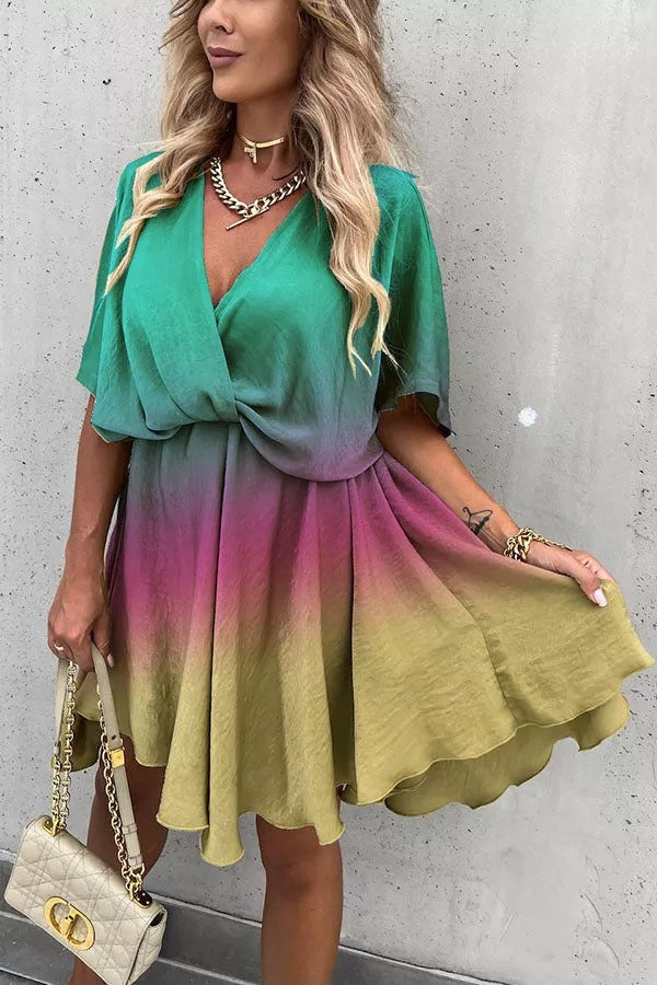 Tie Dye Gradient Print Dress