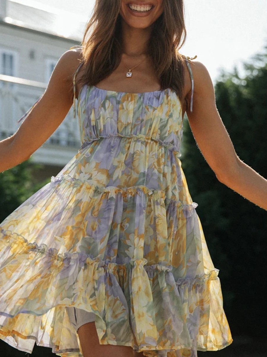 Beach Holiday Suspender Mini Dress