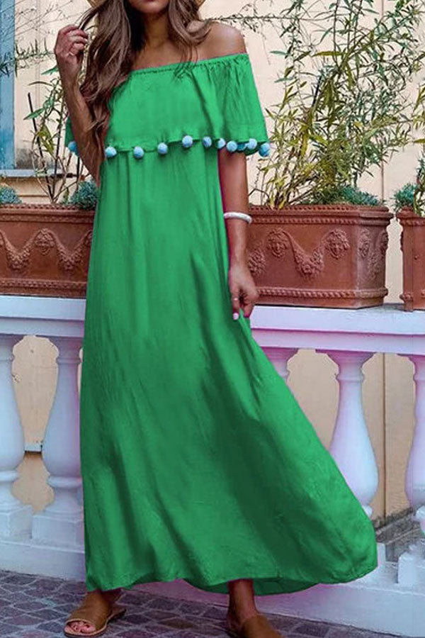 Vacation Strapless Loose Dress