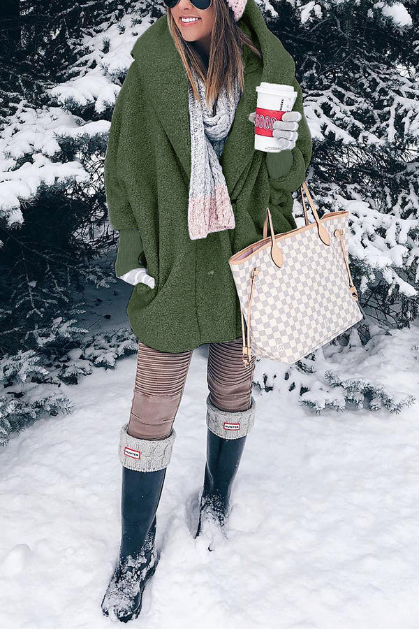 Long Sleeve Collared Cute Coat