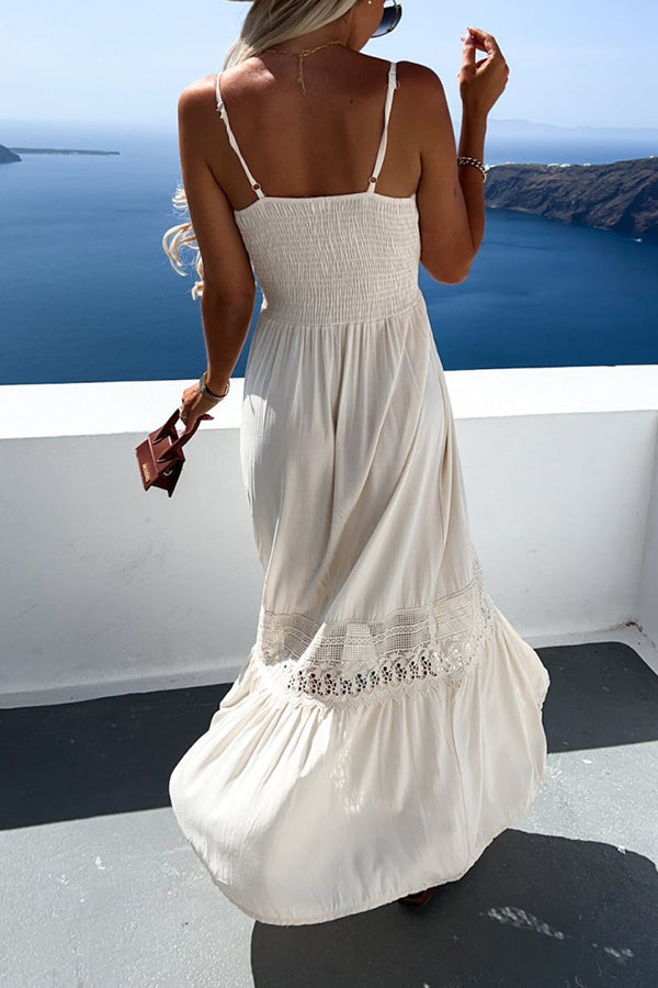 Sexy Holiday Lace Patchwork Sling Dress