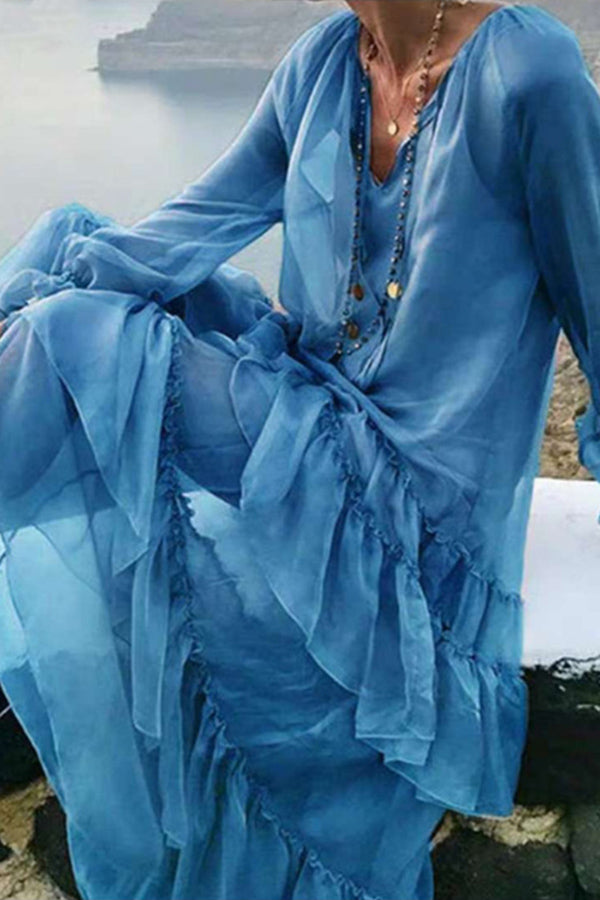 Vacation Ruffled Chiffon Dress