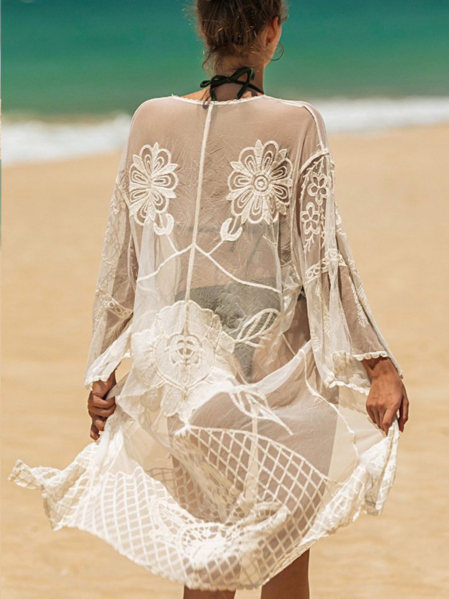 Crochet Trim Maxi Cover Up