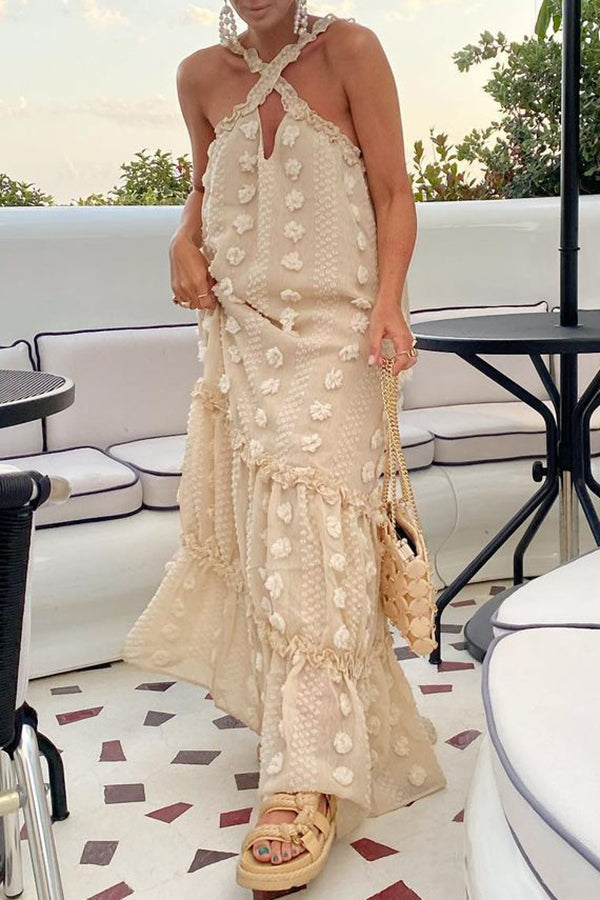 Three-dimensional Flower Mopping Cake Dress