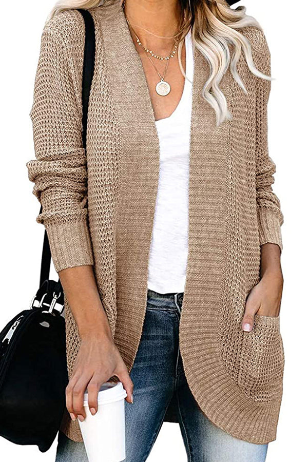 Loose Plain Knitted Cardigan