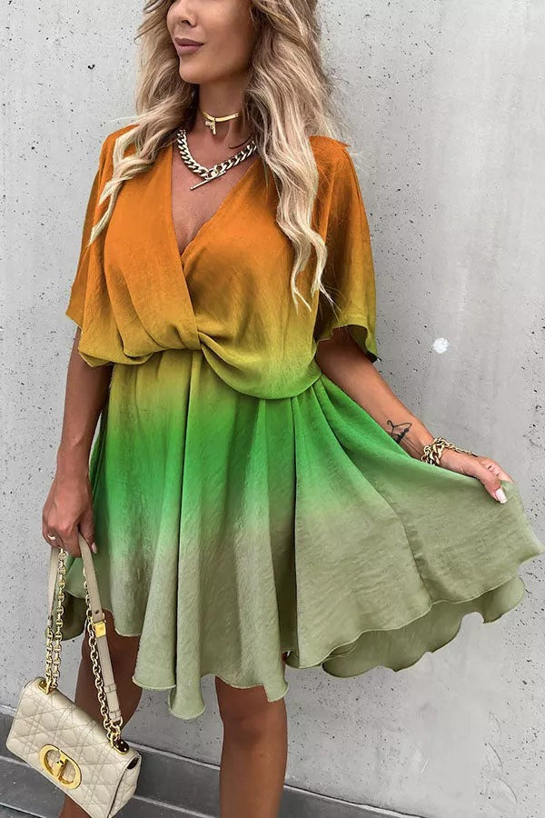 Tie Dye Gradient Print Dress