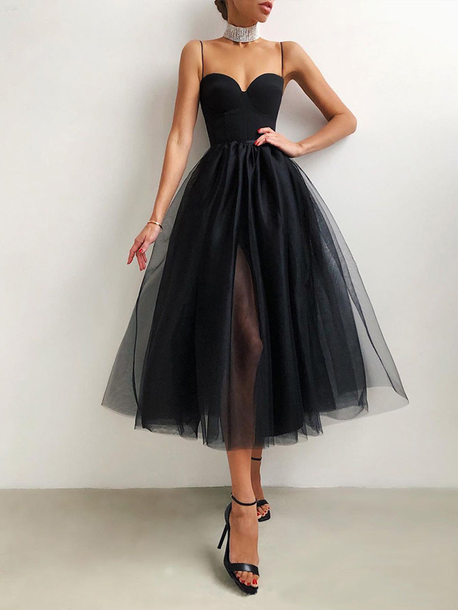 Satin Crisscross Backless Lace-up Dress