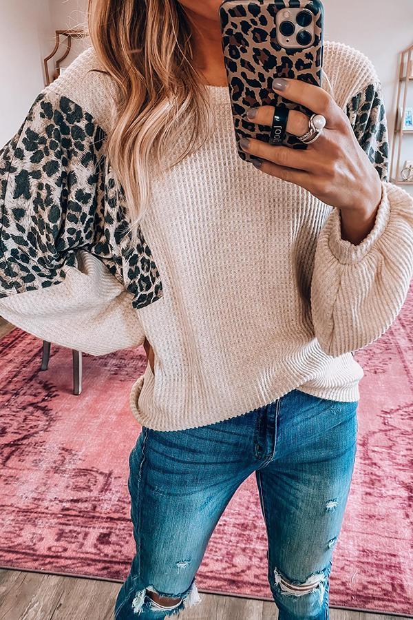 Animal Print Waffle Top