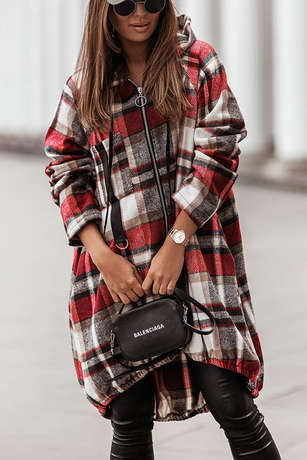 Plaid Hooded Coat