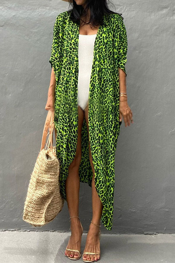 Long Tie-dye Beach Holiday Blouse