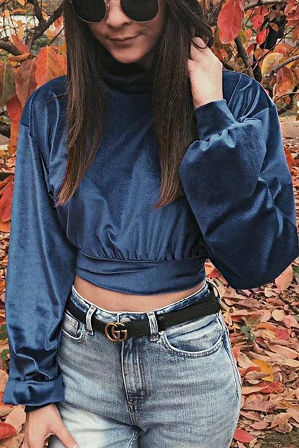 Velvet Short Cropped Thin Top