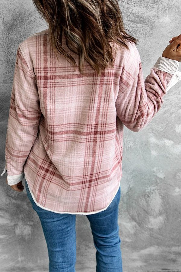 Reversible Corduroy Plaid Button Down Jacket