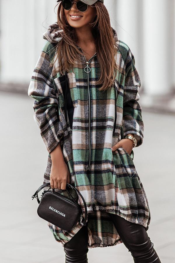 Plaid Hooded Coat