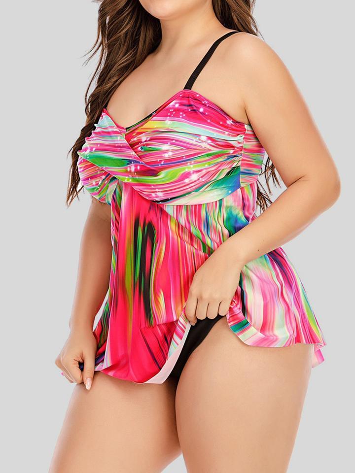 Print Patchwork Rose Red Swimdress