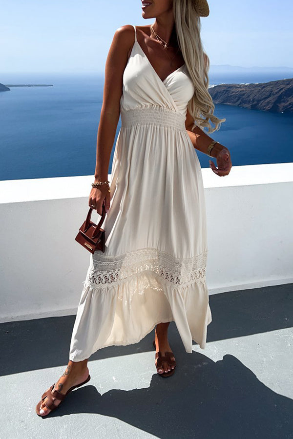 Sexy Holiday Lace Patchwork Sling Dress