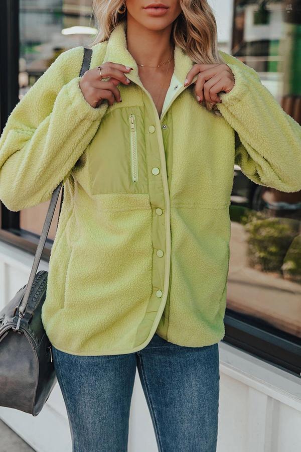 Cozy Fleece Solid Pocketed Jacket