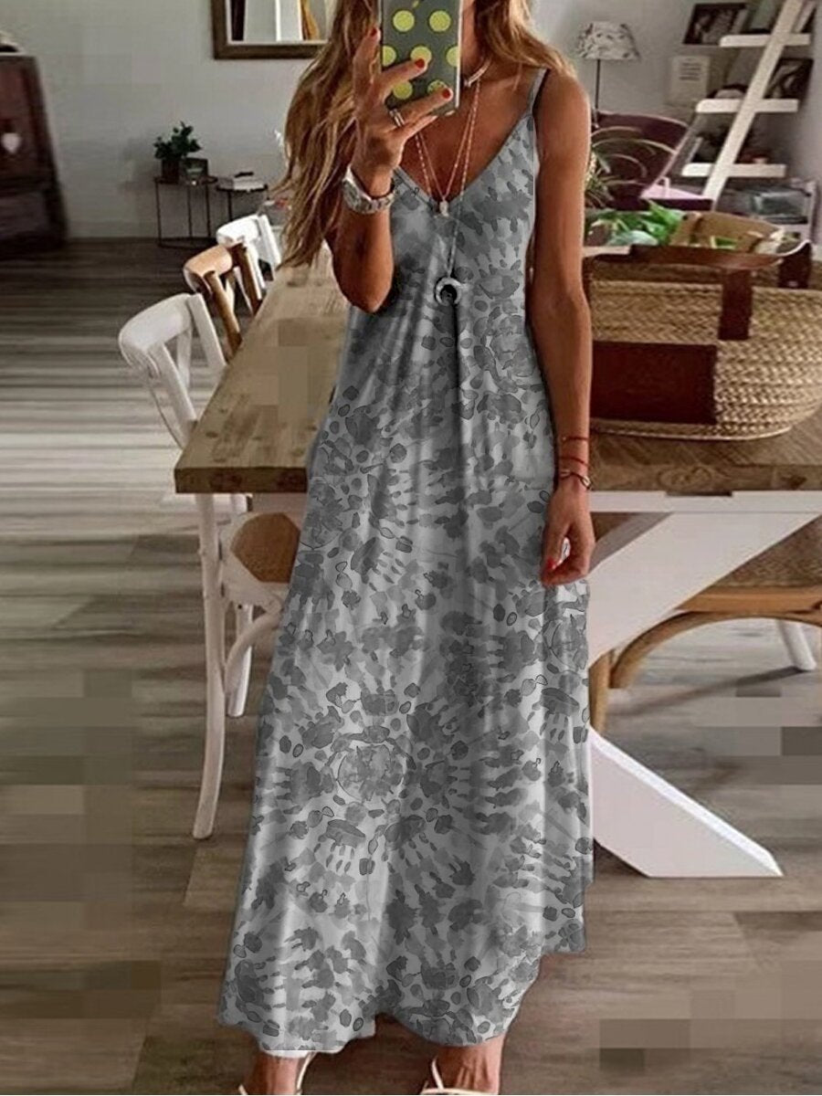 Printing And Dyeing Loose Sling Dress