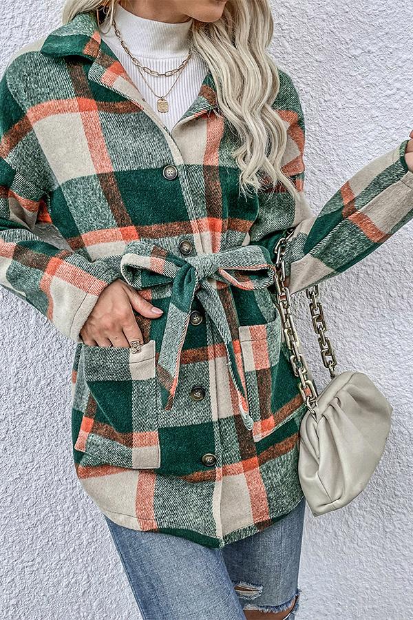 Mid-length Plaid Loose Jacket