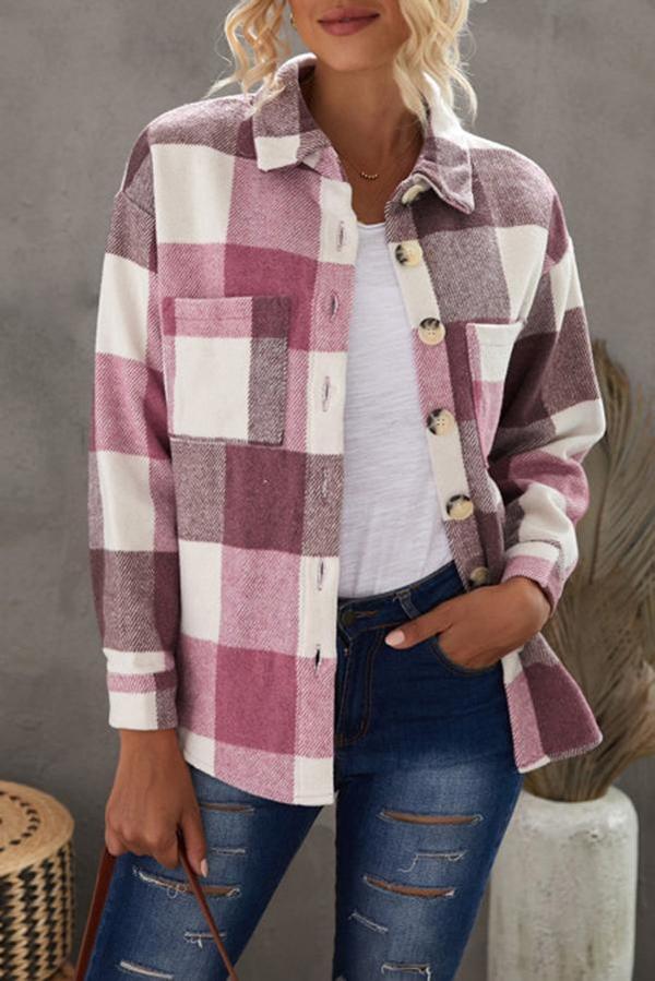 Plaid Color Block Shacket