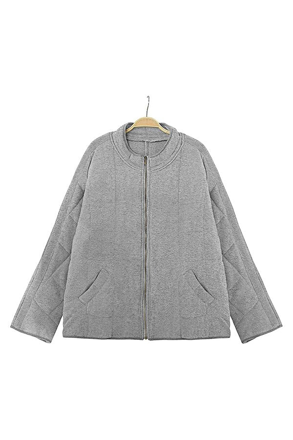 Solid Color Zipper Jacket